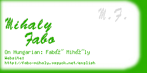 mihaly fabo business card